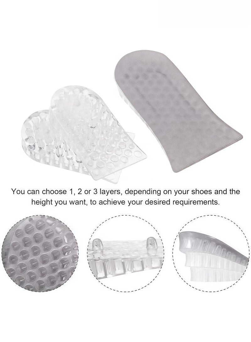 نعل داخلي لزيادة الطول، نعل داخلي لزيادة الطول بمقدار 1.6 بوصة للرجال، وسادة رفع كعب نصفية داعمة لقوس القدم وممتصة للصدمات للرجال، يمكن ارتداؤها مع الجوارب، نعل داخلي مريح وجيد التهوية لزيادة الطول - Image 2